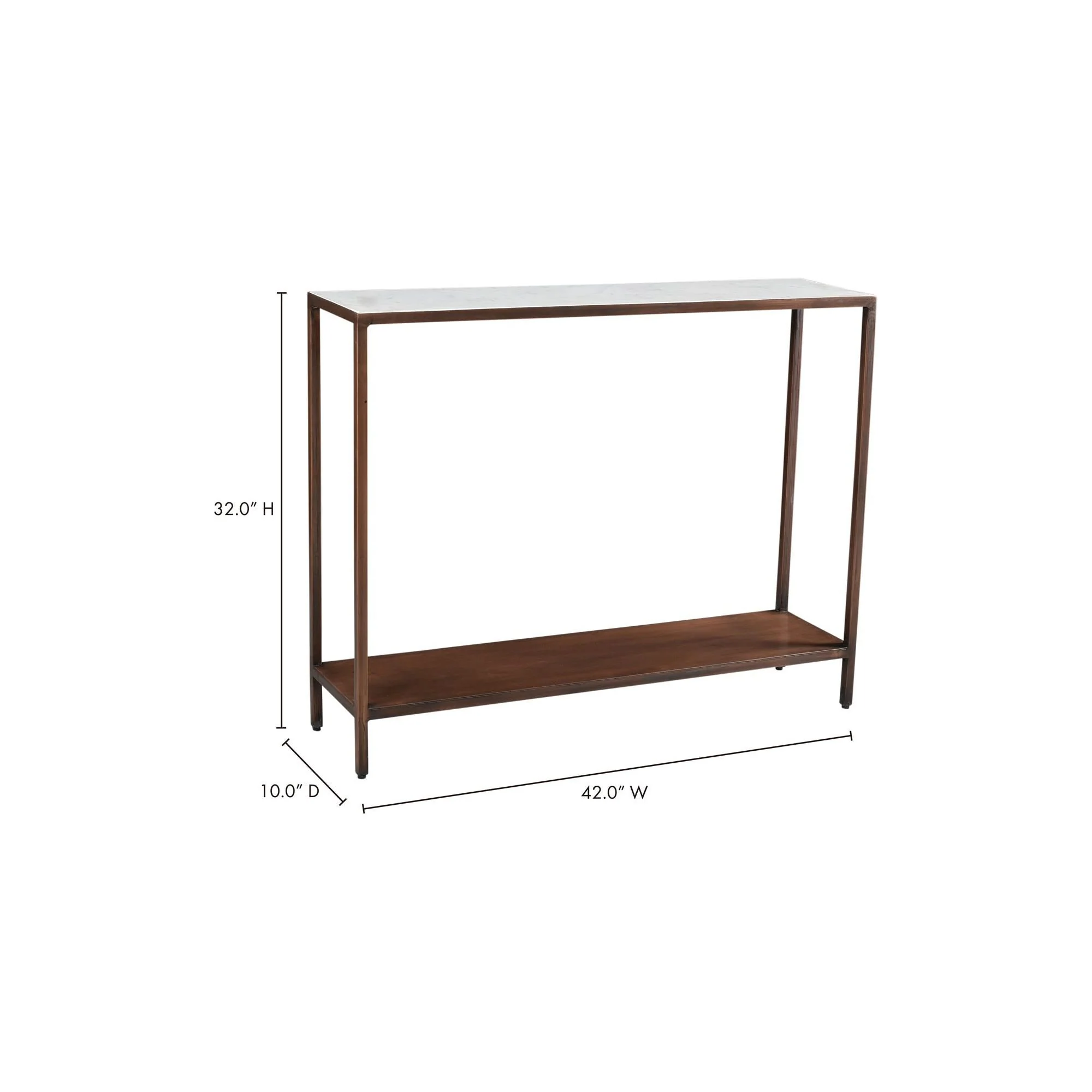 Moe’s Home Collection Bottego Antique Copper Console Table - Image 3