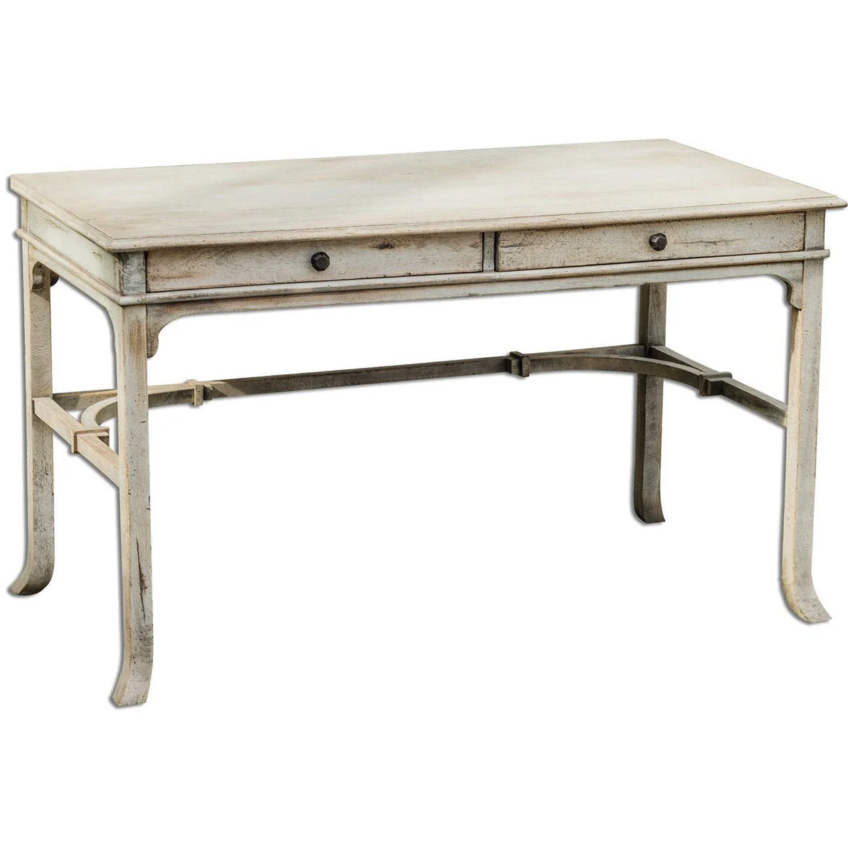 Uttermost Bridgely Aged White Mango Wood Writing Desk - Image 2