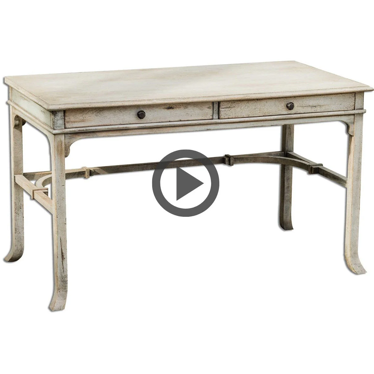 Uttermost Bridgely Aged White Mango Wood Writing Desk - Image 6