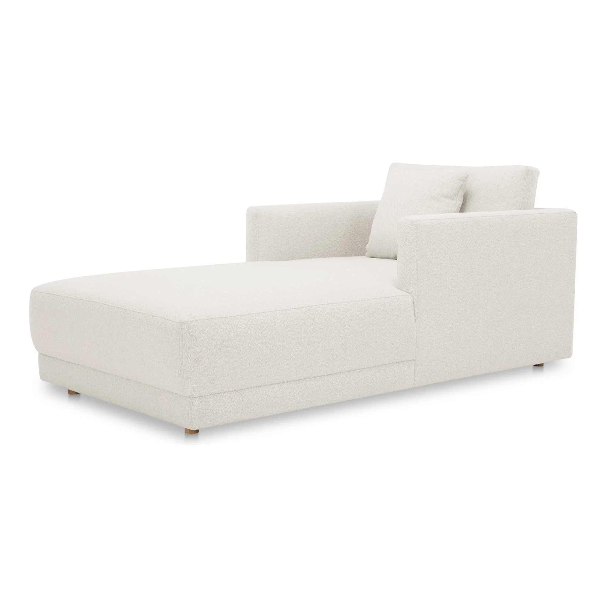 Moe’e Home Collection Bryn Oyster Boucle Velvet Chaise - Image 3