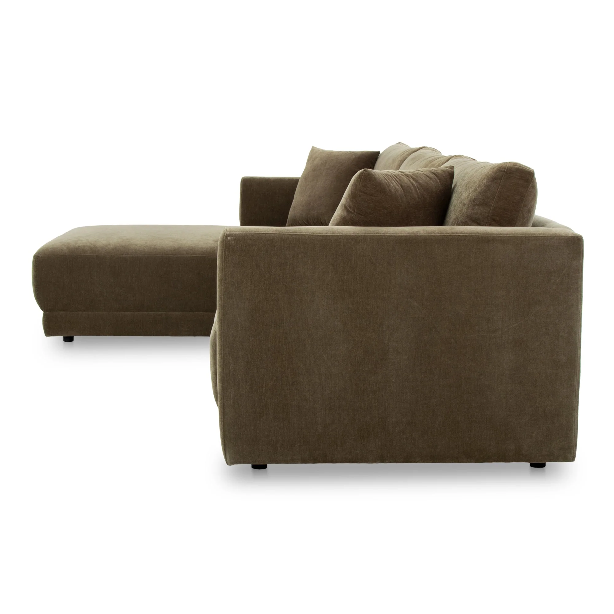 Moe's Home Collection Bryn Heritage Cedar Green Sectional ~ Left Facing Chaise - Image 4