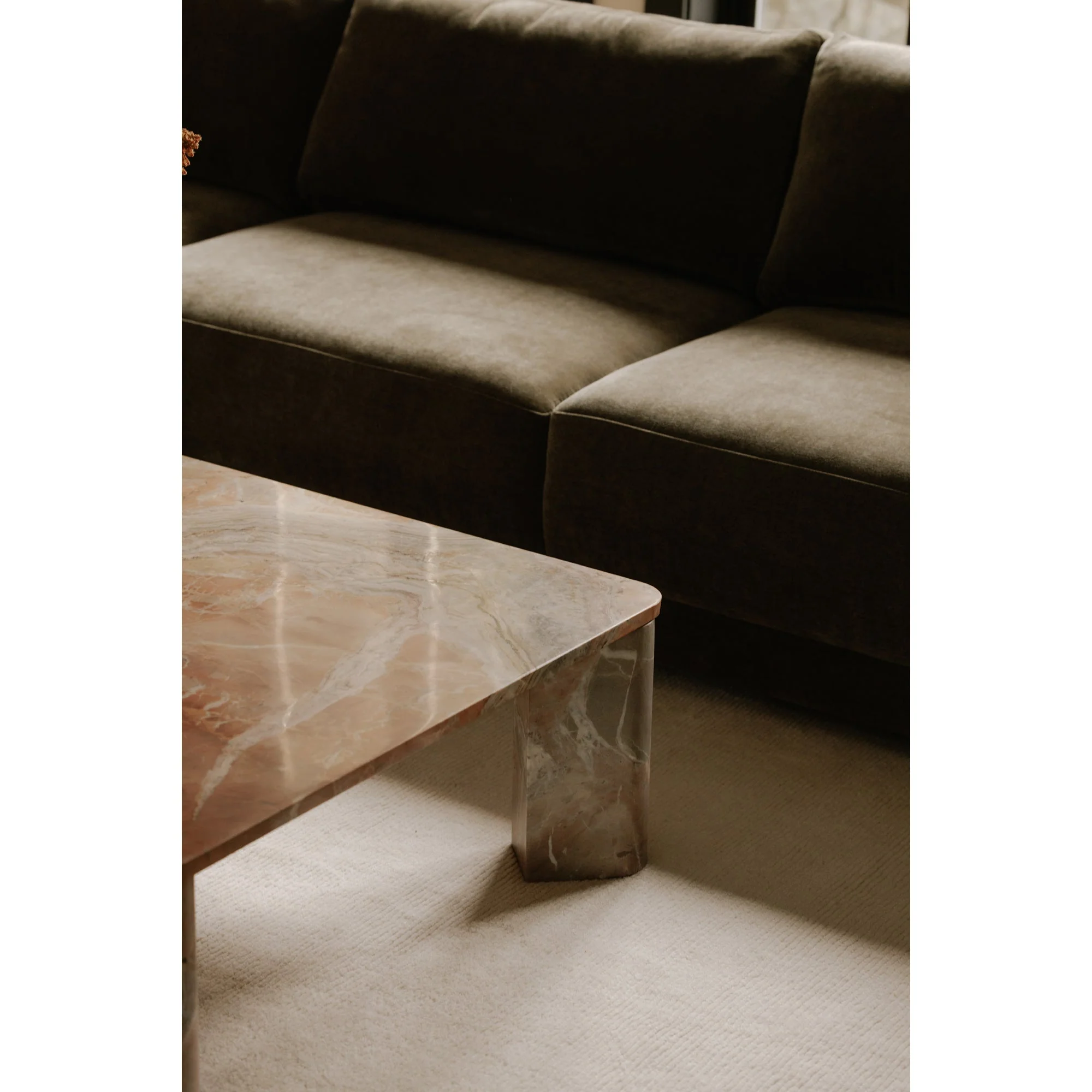 Moe's Home Collection Bryn Heritage Cedar Green Sectional ~ Left Facing Chaise - Image 9