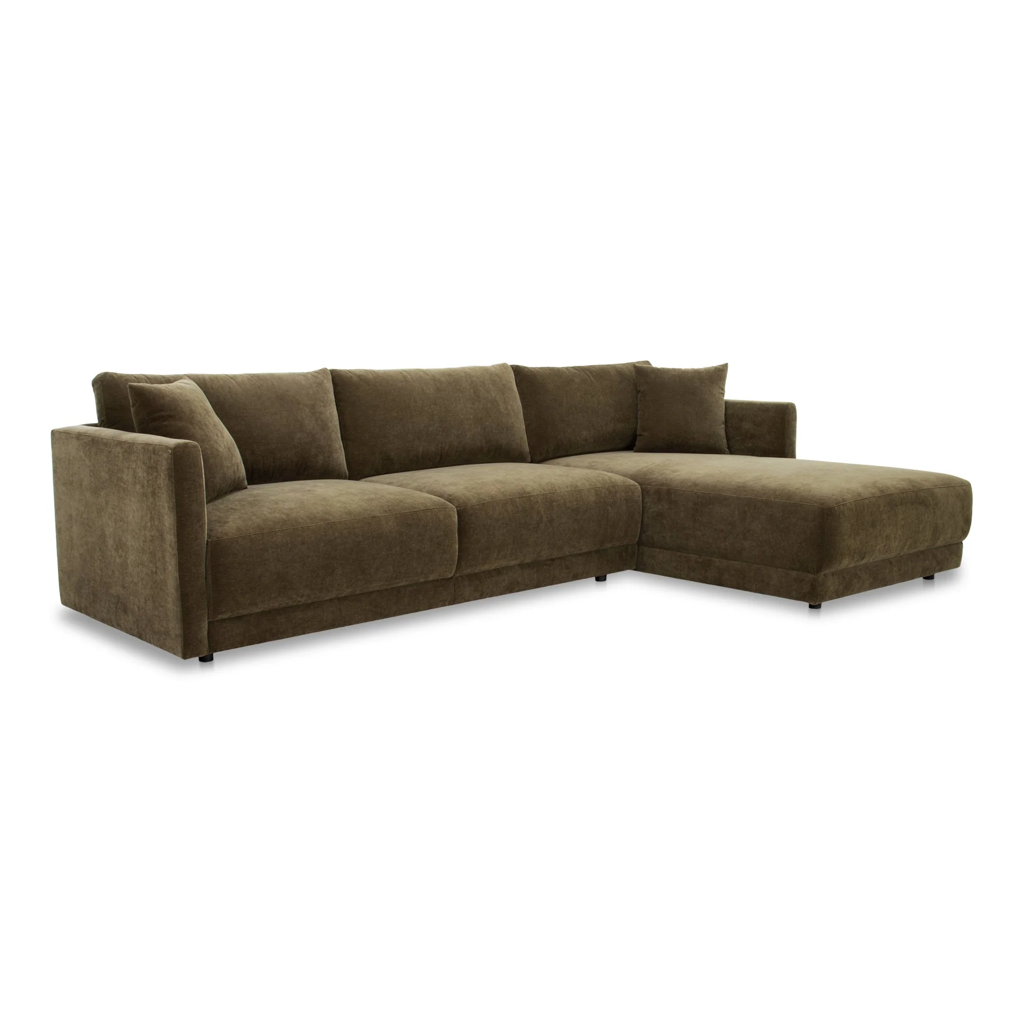 Moe's Home Collection Bryn Heritage Cedar Green Sectional ~ Right Facing Chaise - Image 3