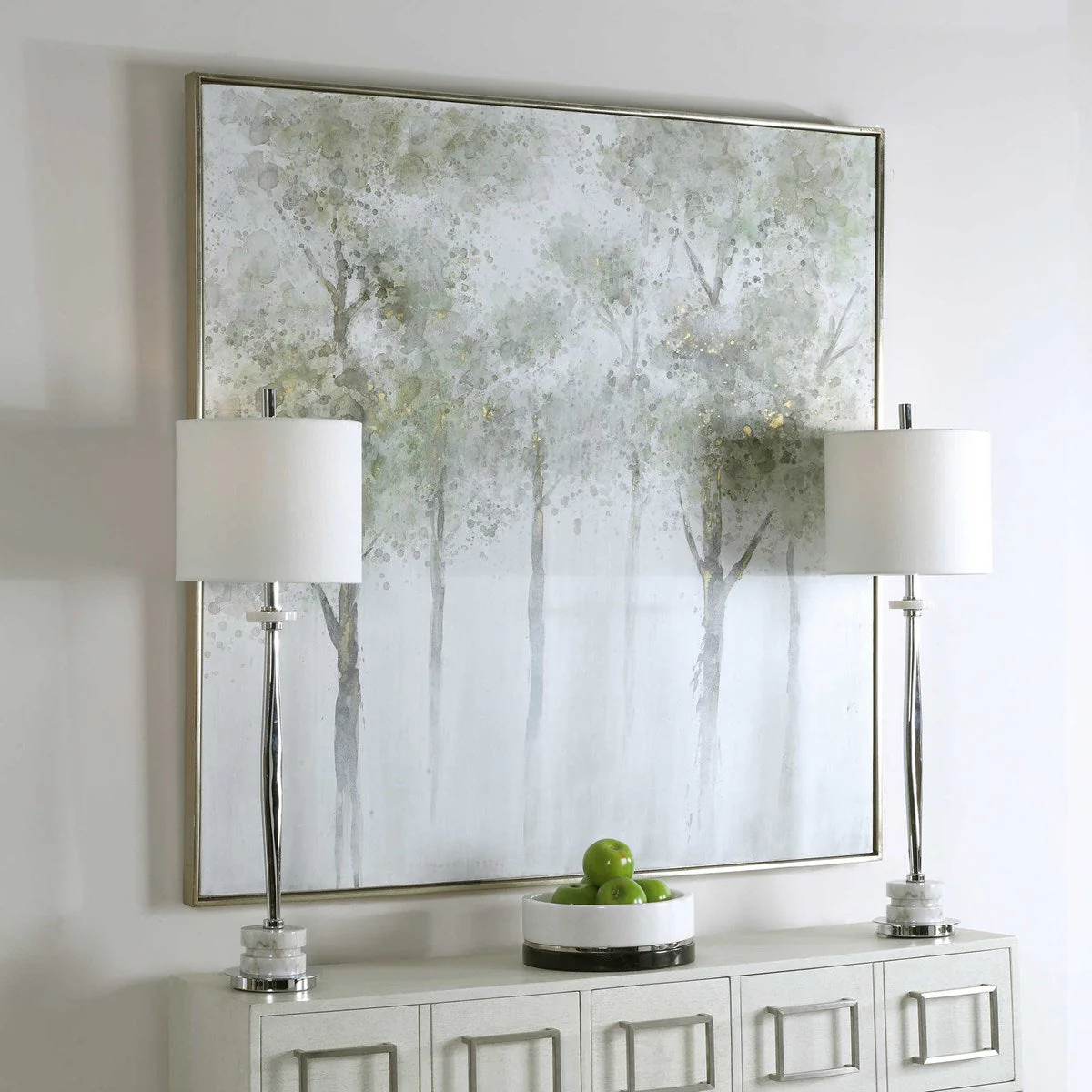 Uttermost Calm Forest Watercolor Hand Painted Canvas - Image 3