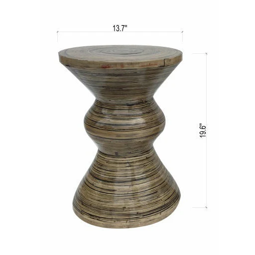 Surya Cane Garden Rustic Modern Natural Wood Accent Side Table  CGN-004 - Image 4