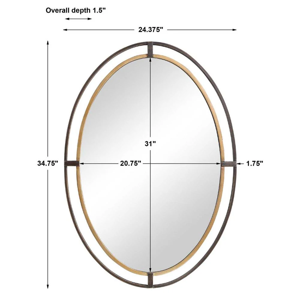 Casa Bella Living Oval Double Framed Mirror - Image 7