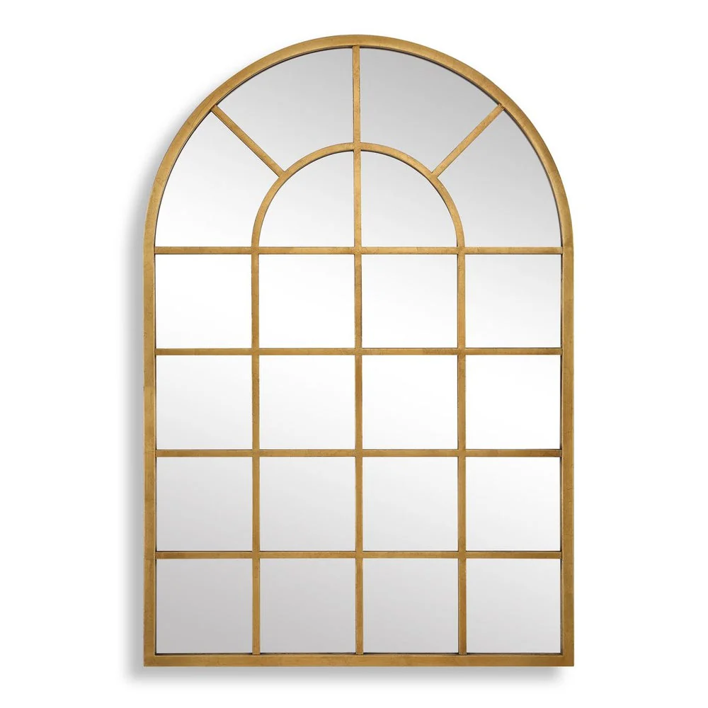 Casa Bella Living Gold Leaf Windowpane Mirror - Image 4