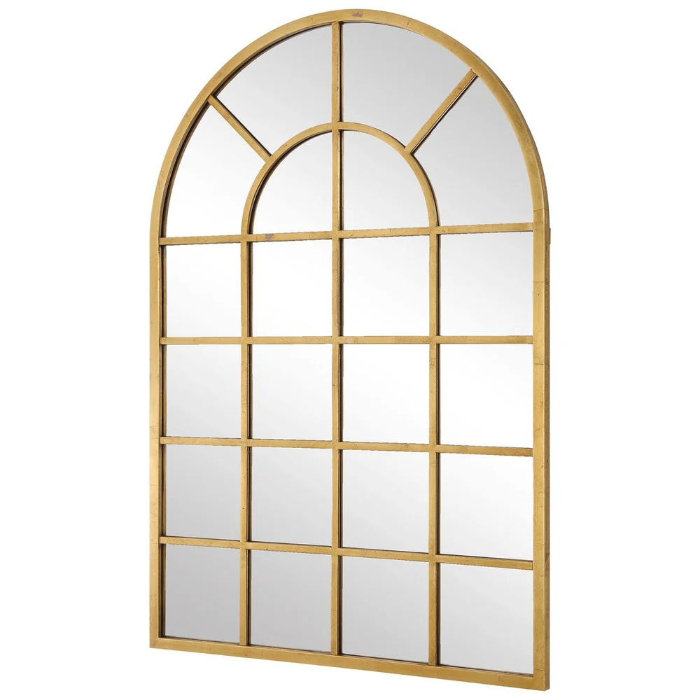Casa Bella Living Gold Leaf Windowpane Mirror - Image 5