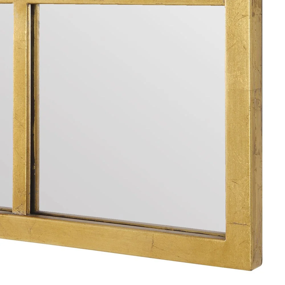 Casa Bella Living Gold Leaf Windowpane Mirror - Image 6