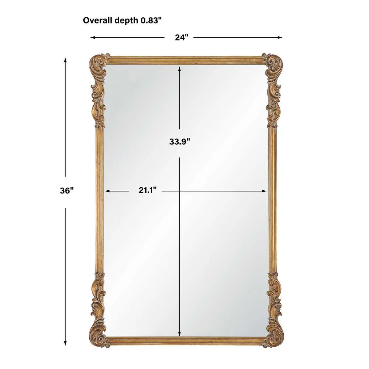 Casa Bella Living Old World Antique Gold Mirror - Image 7