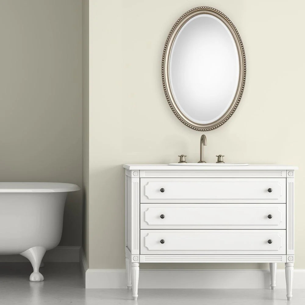 Casa Bella Living Oval Beaded Silver Finish Mirror - Image 2
