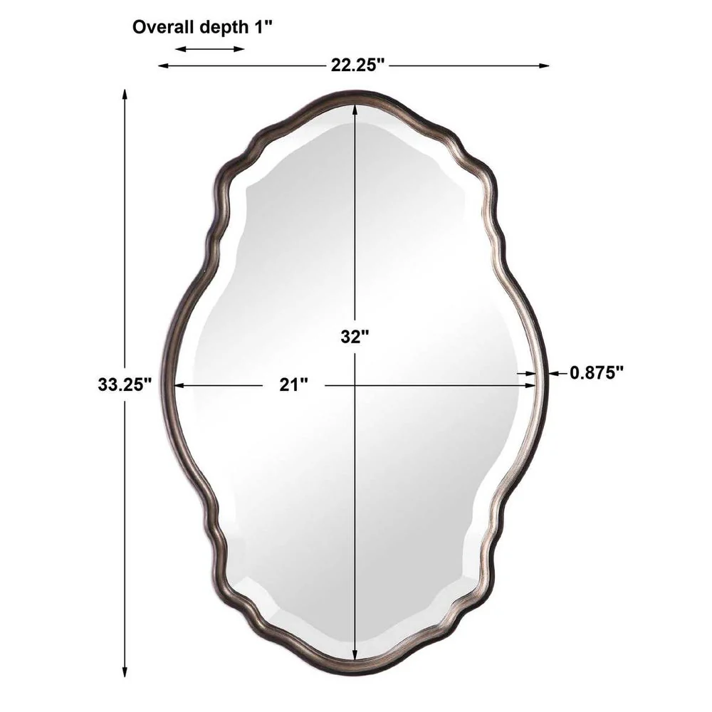 Casa Bella Living Curved Frame Dark Bronze Mirror - Image 6