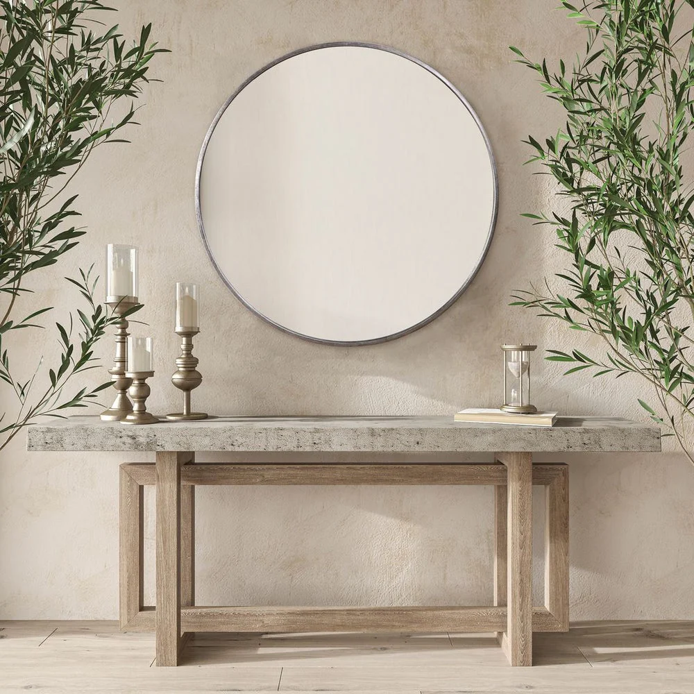 Casa Bella Living Antique Silver Metal Framed Mirror