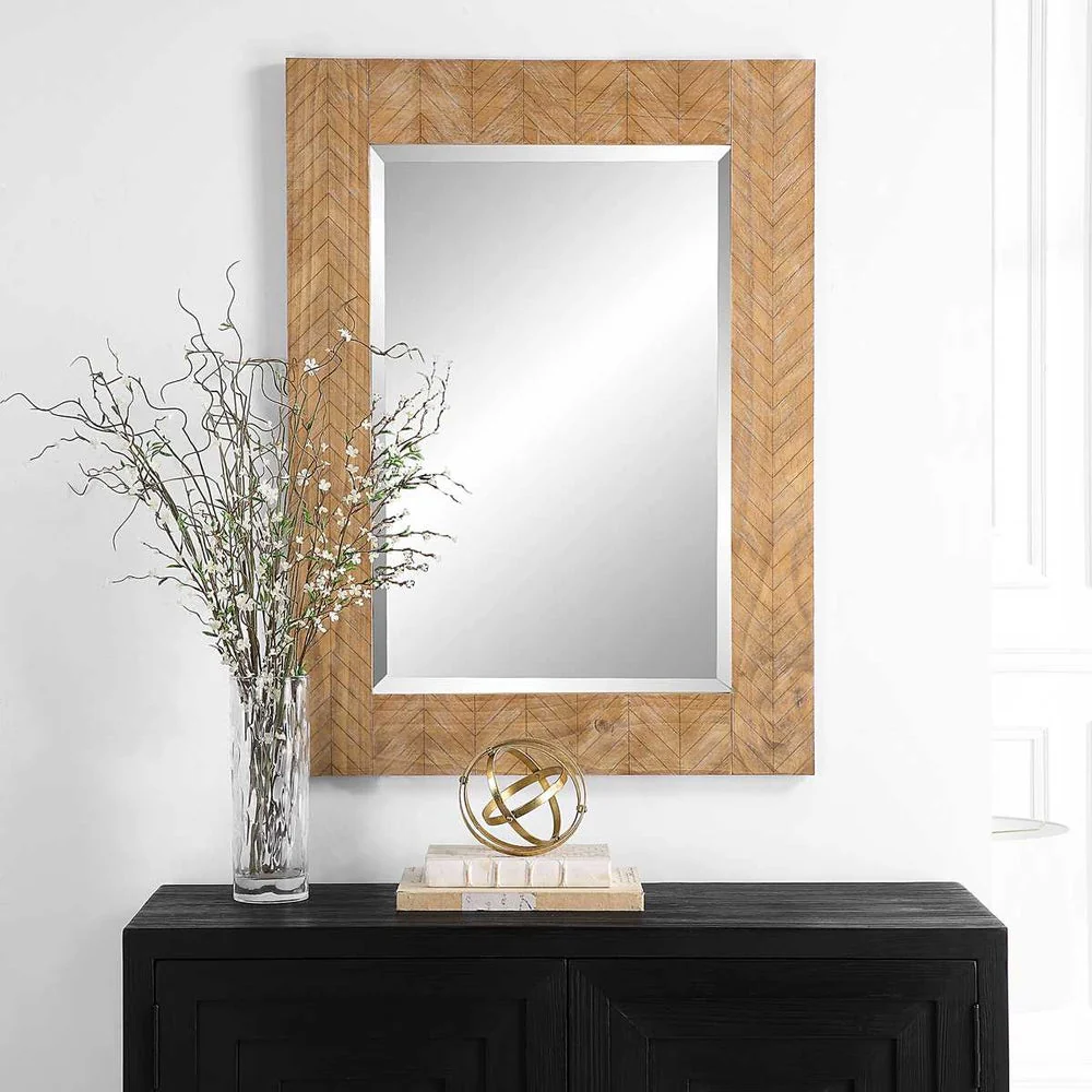 Casa Bella Living Chevron Wood Framed Mirror