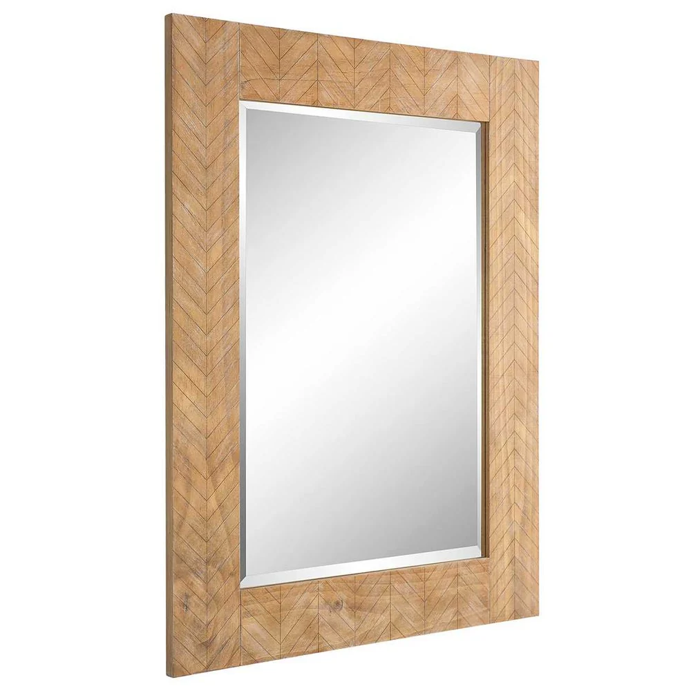 Casa Bella Living Chevron Wood Framed Mirror - Image 5