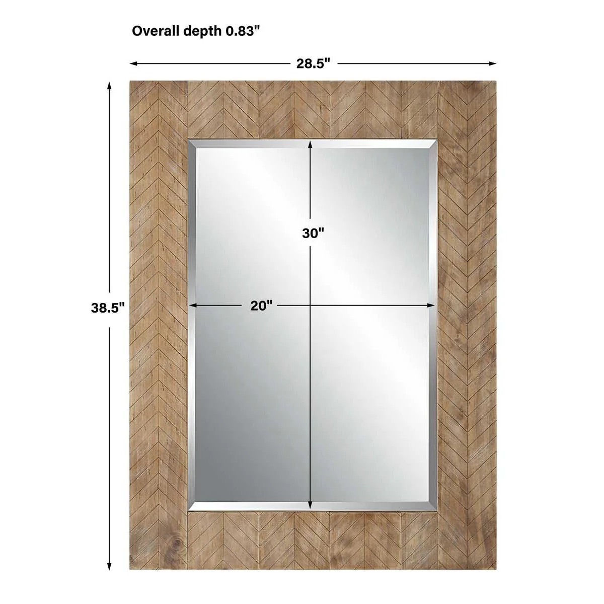 Casa Bella Living Chevron Wood Framed Mirror - Image 7