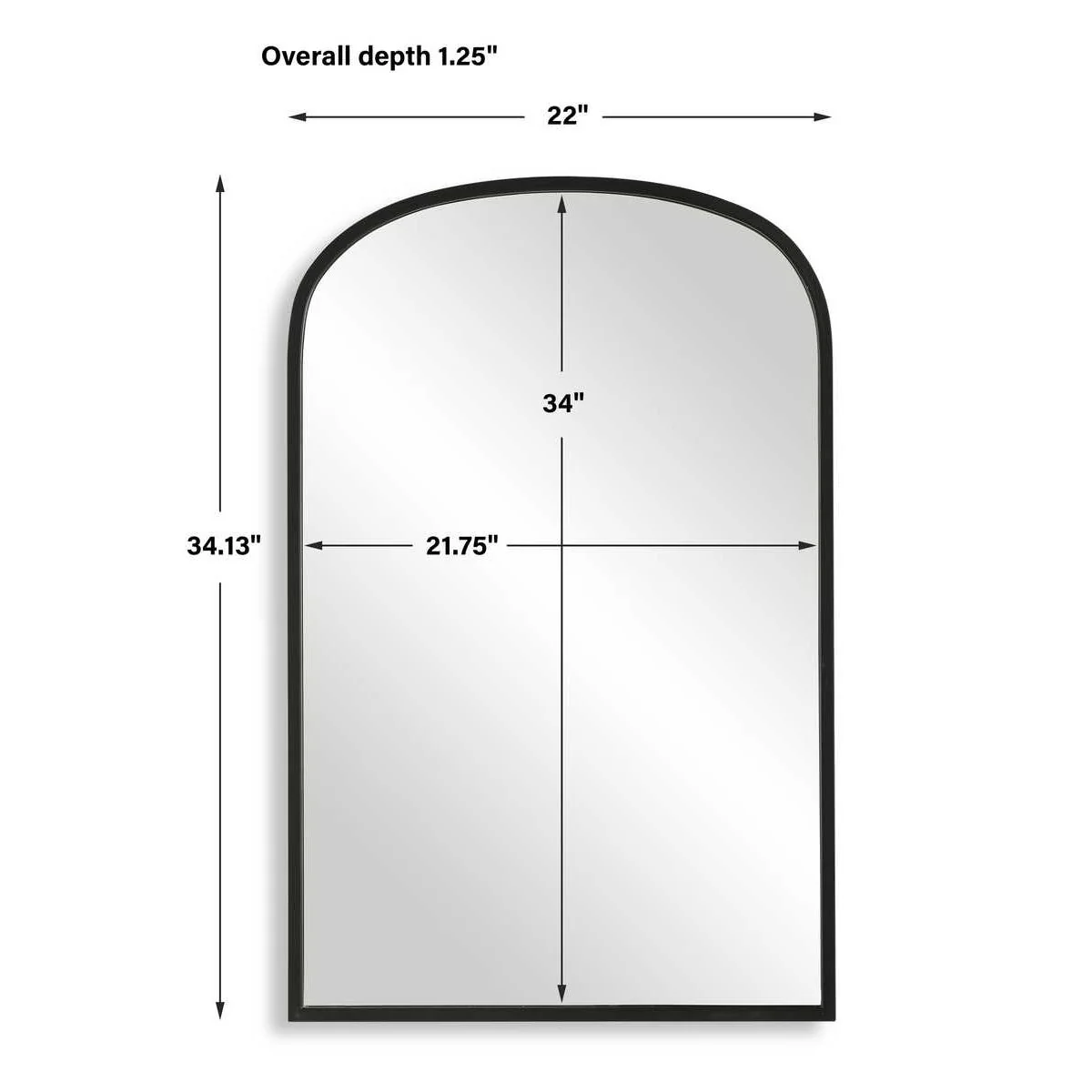 Casa Bella Living Arched Top Matte Black Framed Mirror - Image 7