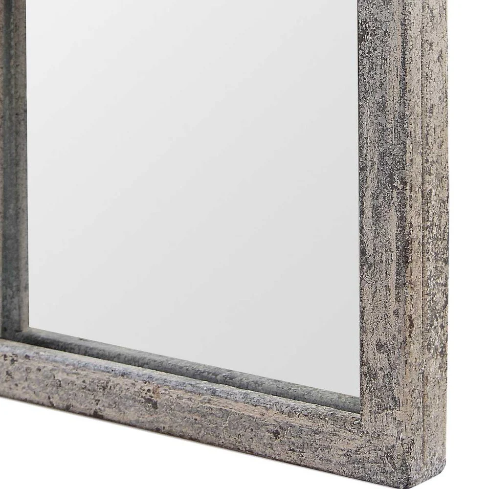 Casa Bella Living Rustic Gray Arched Windowpane Mirror - Image 6