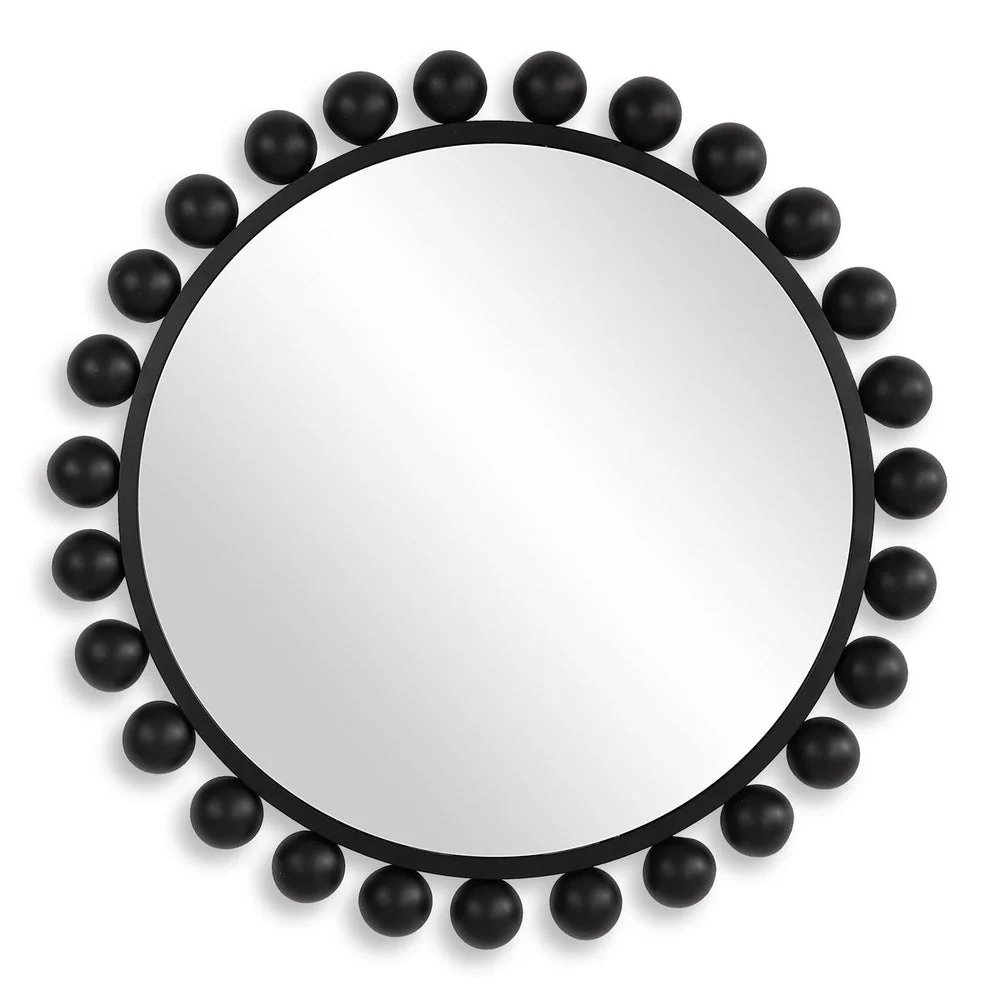 Casa Bella Living Round Metal Dome Shaped Ornaments Framed Round Mirror - Image 5