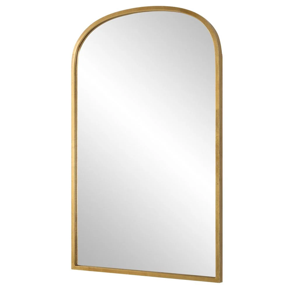 Casa Bella Living Arched Unique Gold Leaf Framed Mirror - Image 4