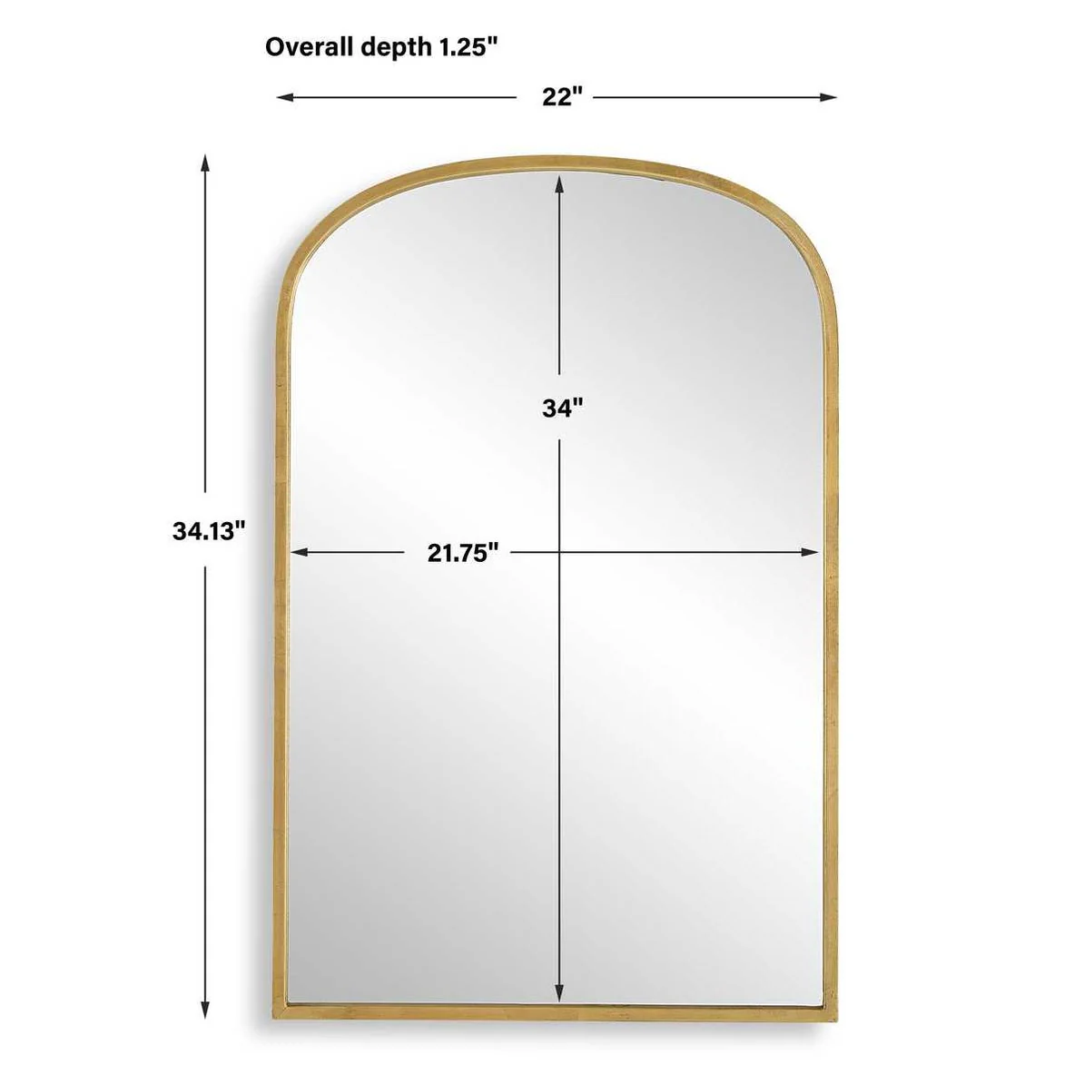 Casa Bella Living Arched Unique Gold Leaf Framed Mirror - Image 7