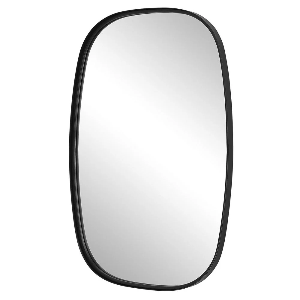 Casa Bella Living Rounded Corners Satin Black Framed Mirror - Image 4