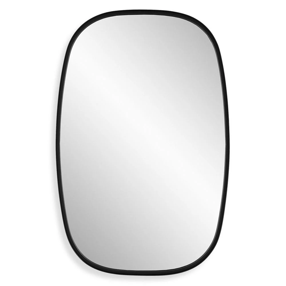 Casa Bella Living Rounded Corners Satin Black Framed Mirror - Image 5