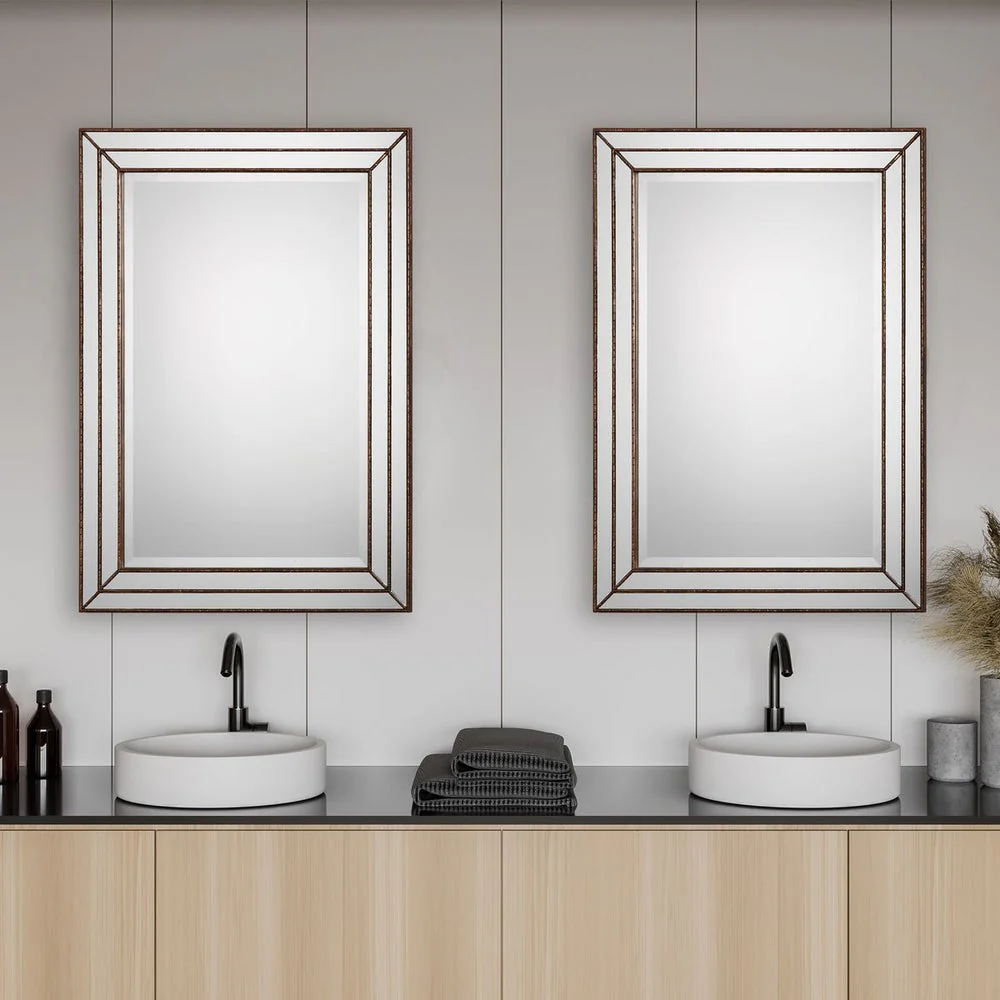 Casa Bella Living Finished In Metallic Bronze Framed Mirror