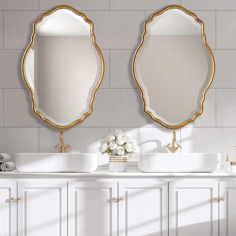 Casa Bella Living Rich Gold Finished With Amber Glazed Frame Mirror