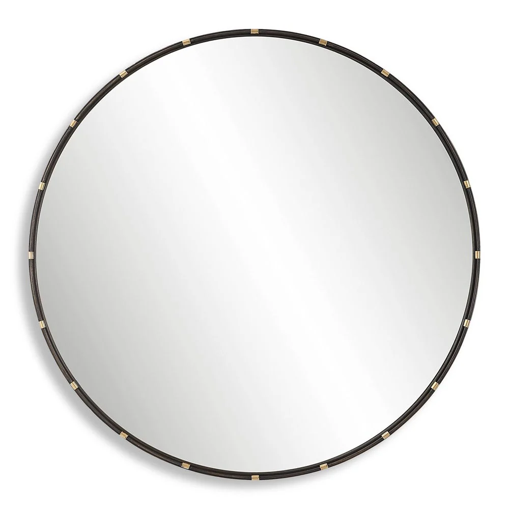 Casa Bella Living Dark Rich Bronze With Small Antique Gold Rings Framed Mirror - Image 4