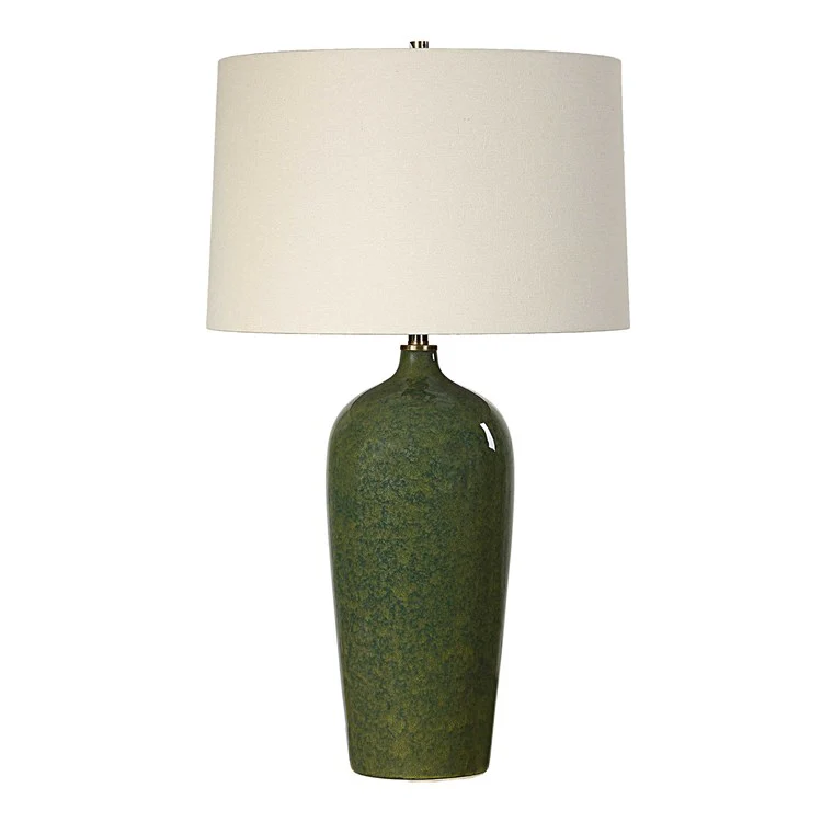 Casa Bella Living Emerald Green Glaze Ceramic Lamp - Image 2