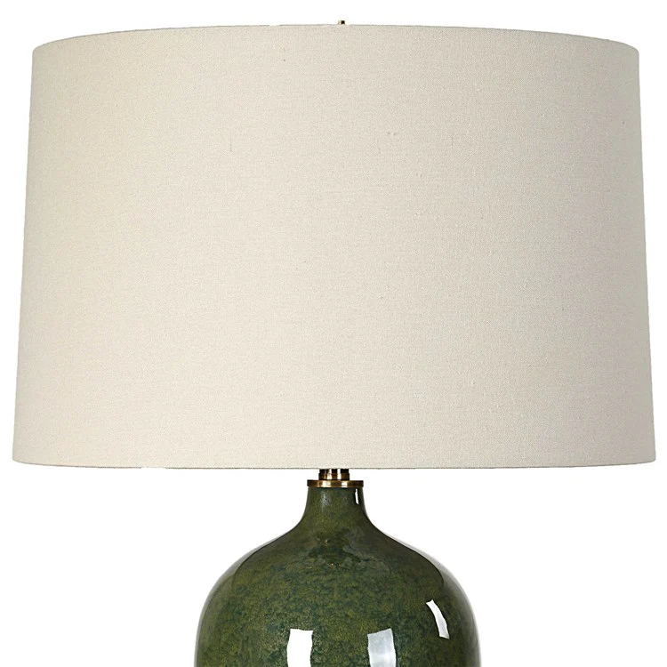 Casa Bella Living Emerald Green Glaze Ceramic Lamp - Image 3