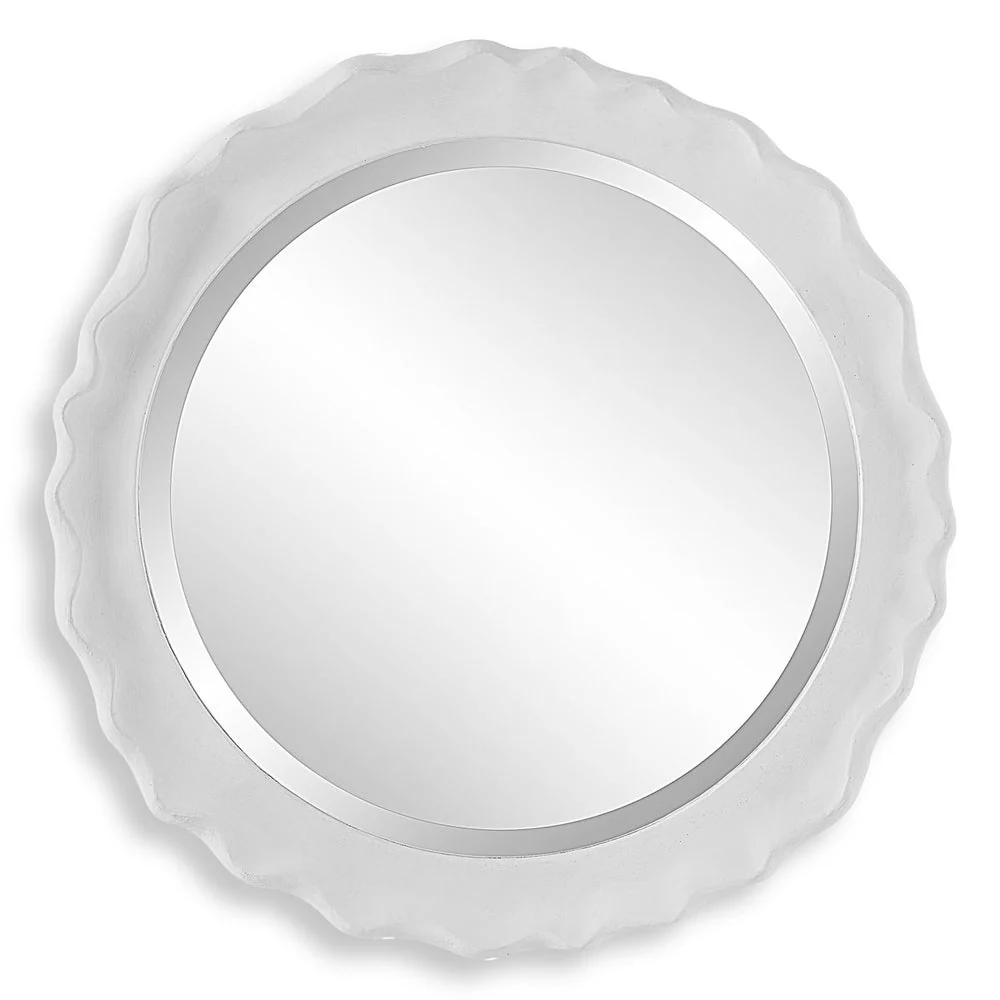 Casa Bella Living Coastal White Coral Matte White Finished Mirror - Image 5