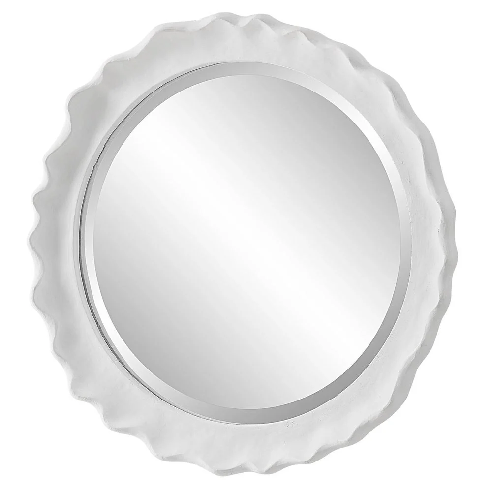 Casa Bella Living Coastal White Coral Matte White Finished Mirror - Image 6