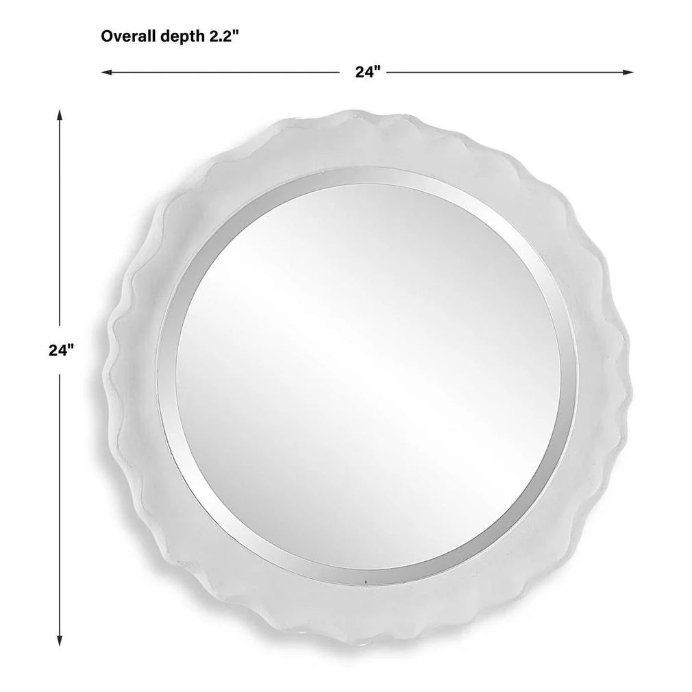 Casa Bella Living Coastal White Coral Matte White Finished Mirror - Image 8