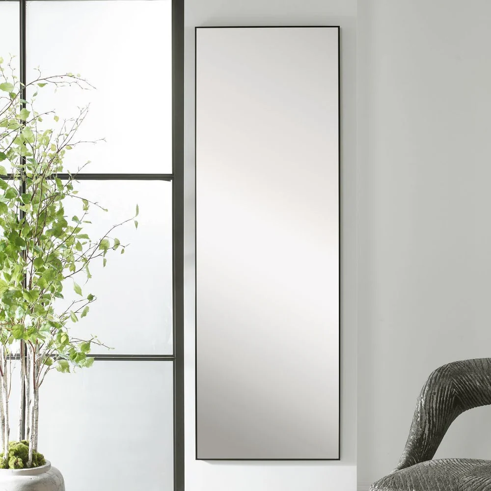 Casa Bella Living Thin Black Framed Classic Modern Mirror