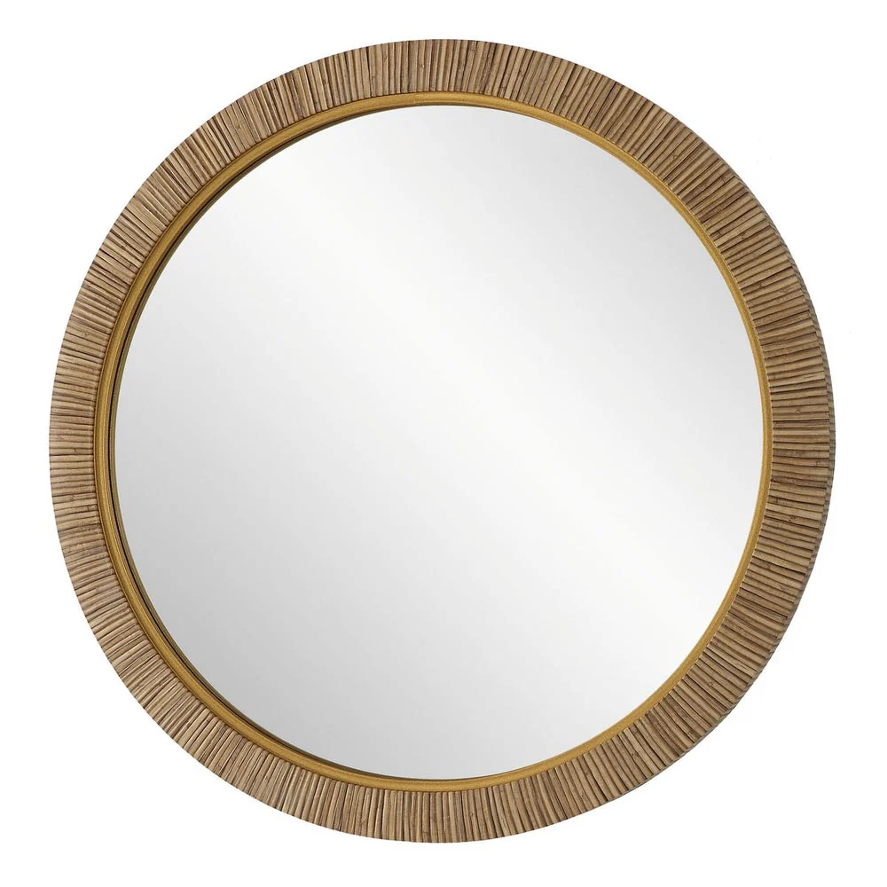 Casa Bella Living Relaxing Round Rattan Look Alike Mirror - Image 4