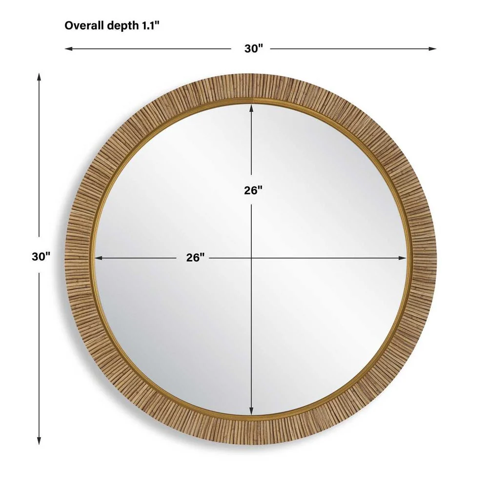 Casa Bella Living Relaxing Round Rattan Look Alike Mirror - Image 6