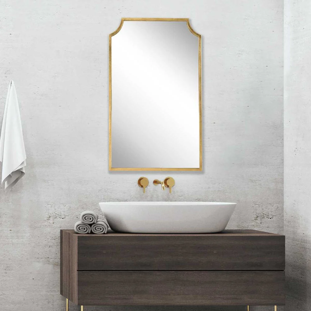 Casa Bella Living Curved Corners Gold Leaf Mirror