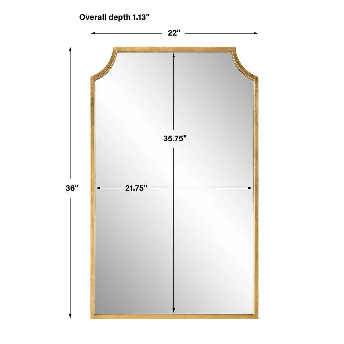Casa Bella Living Curved Corners Gold Leaf Mirror - Image 6