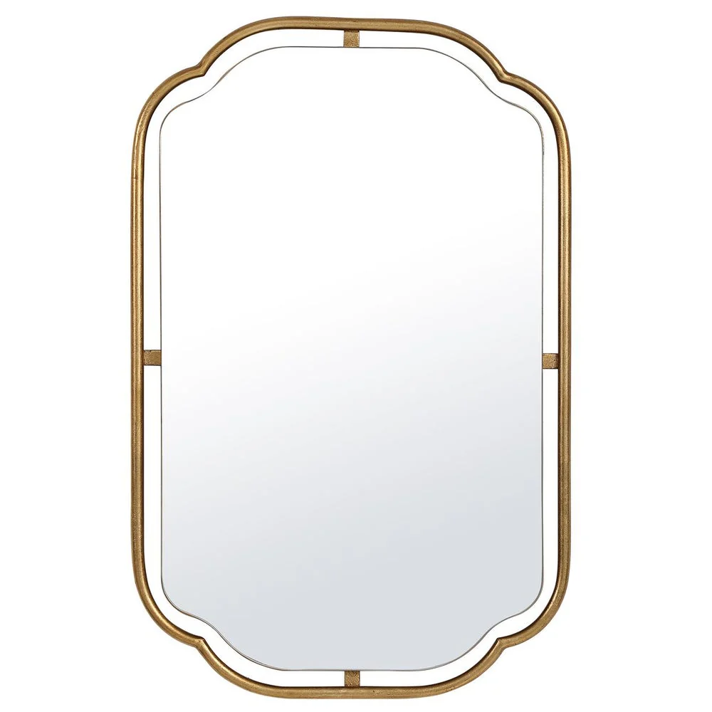 Casa Bella Living Antiqued Gold Leaf Concaved Corners Mirror - Image 2