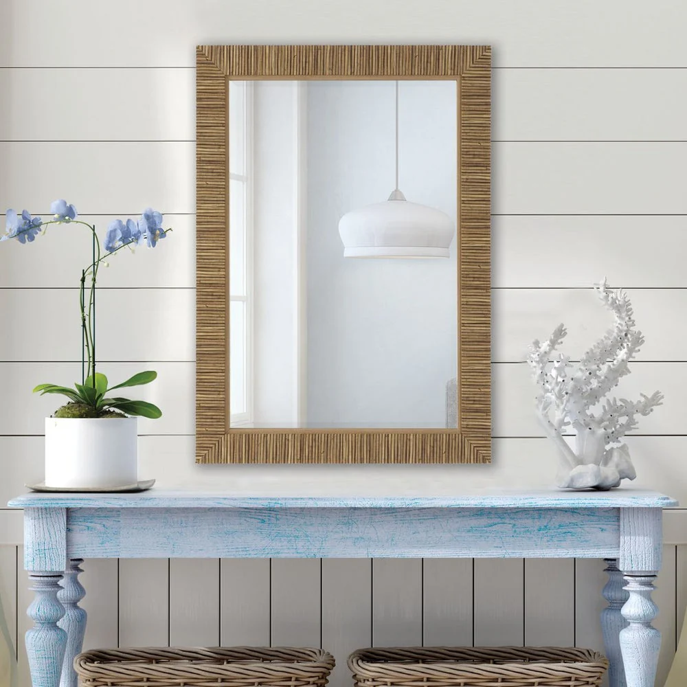 Casa Bella Living Natural Looking Rattan Framed Mirror - Image 2