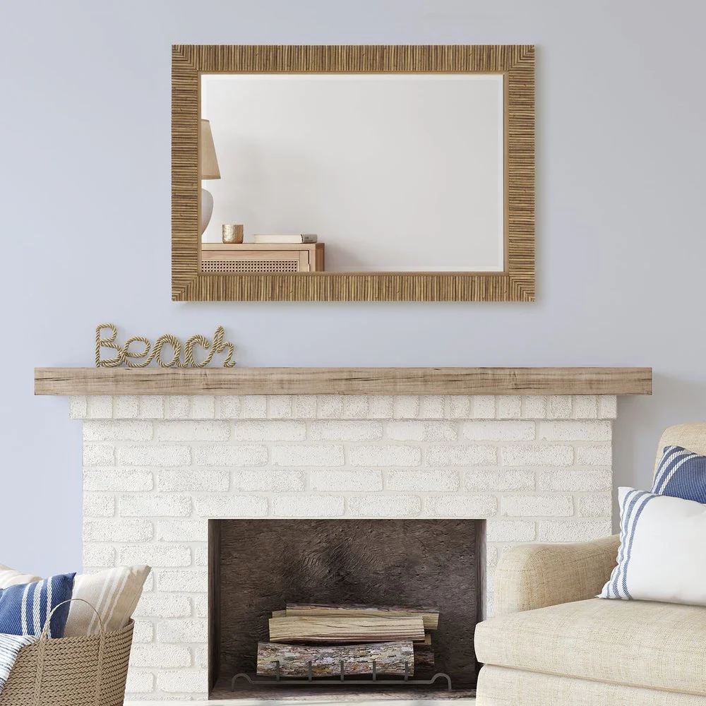 Casa Bella Living Natural Looking Rattan Framed Mirror - Image 3