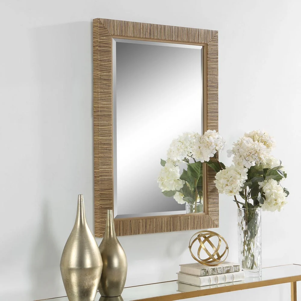 Casa Bella Living Natural Looking Rattan Framed Mirror - Image 4