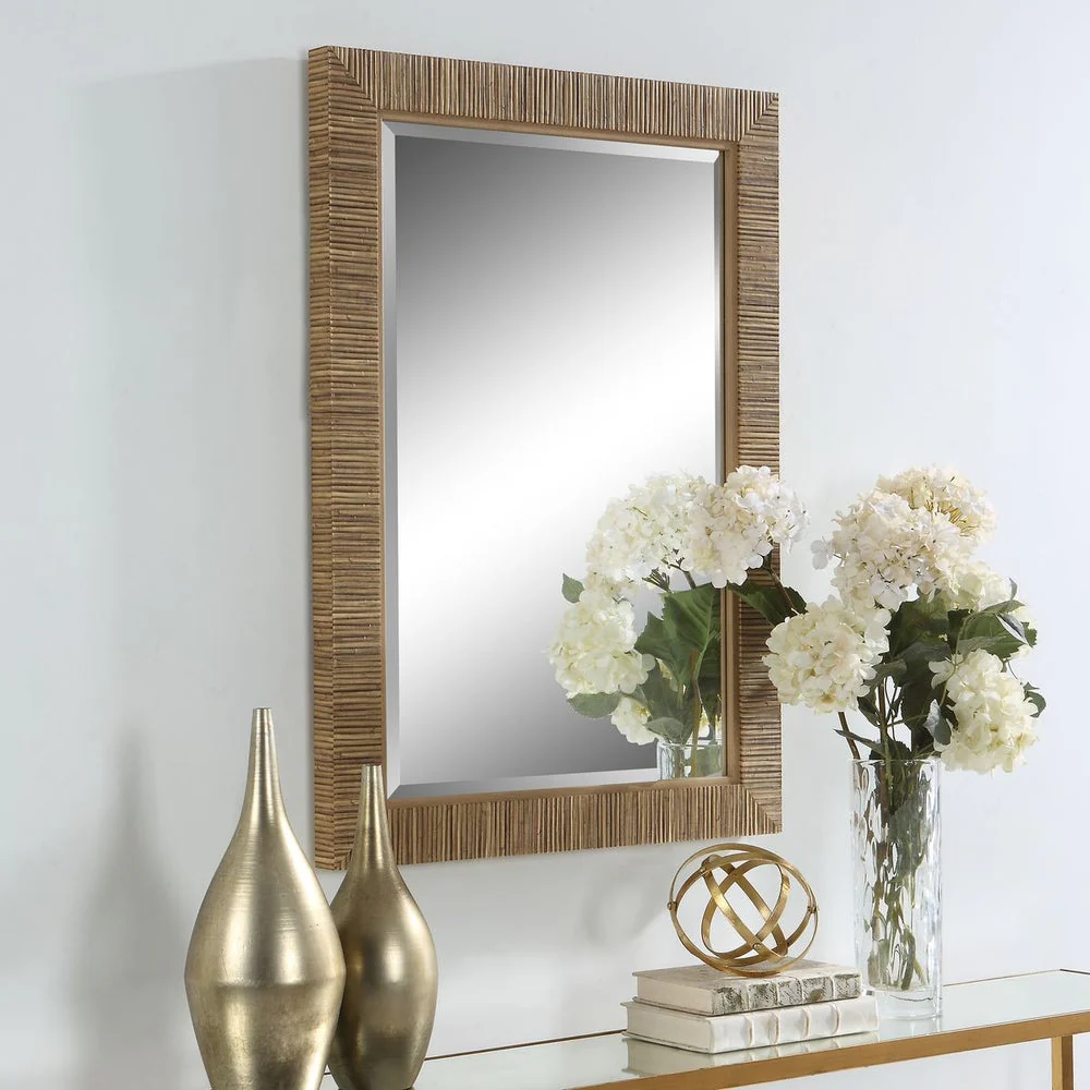 Casa Bella Living Natural Looking Rattan Framed Mirror - Image 5