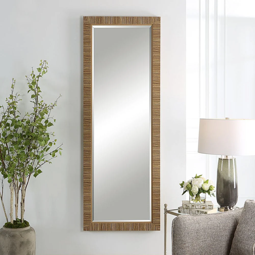 Casa Bella Living Coastal Rattan Framed Dressing Mirror - Image 2