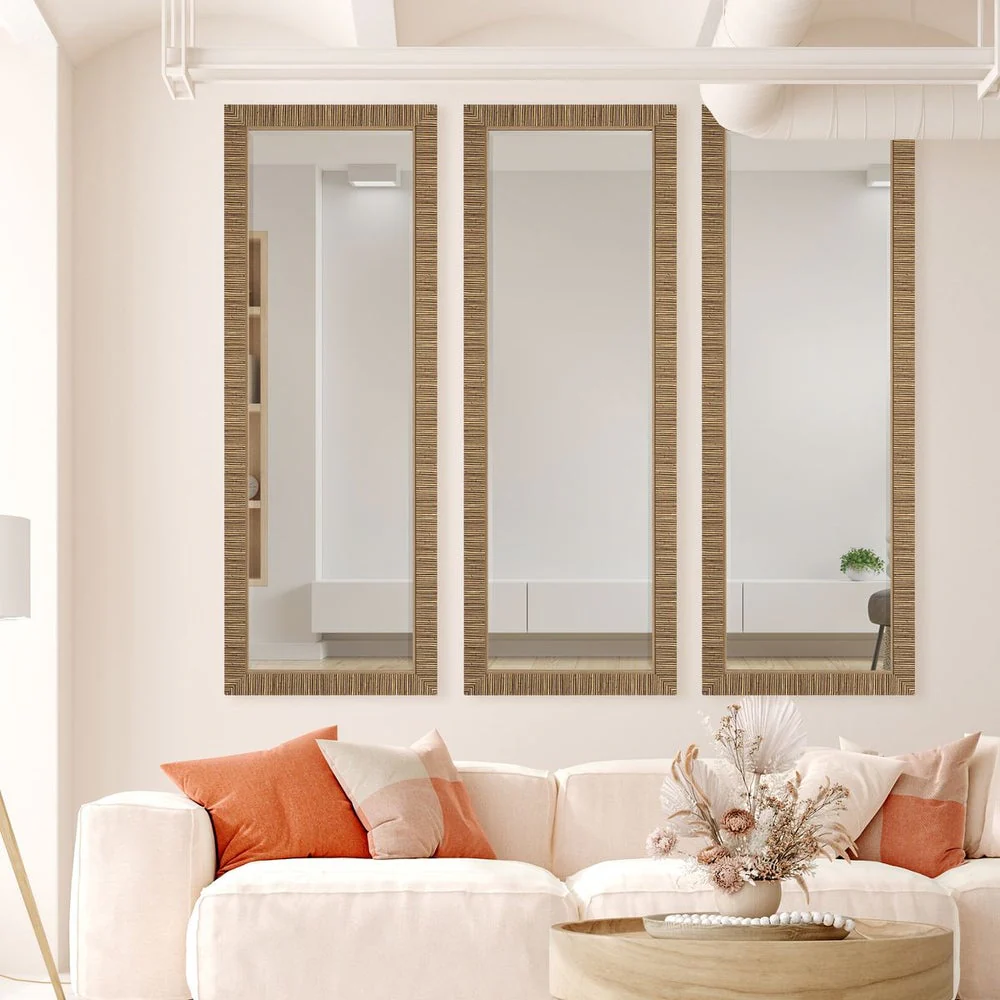 Casa Bella Living Coastal Rattan Framed Dressing Mirror - Image 4