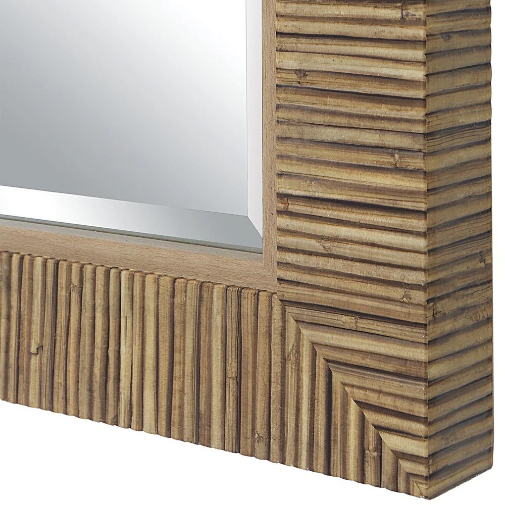 Casa Bella Living Coastal Rattan Framed Dressing Mirror - Image 5