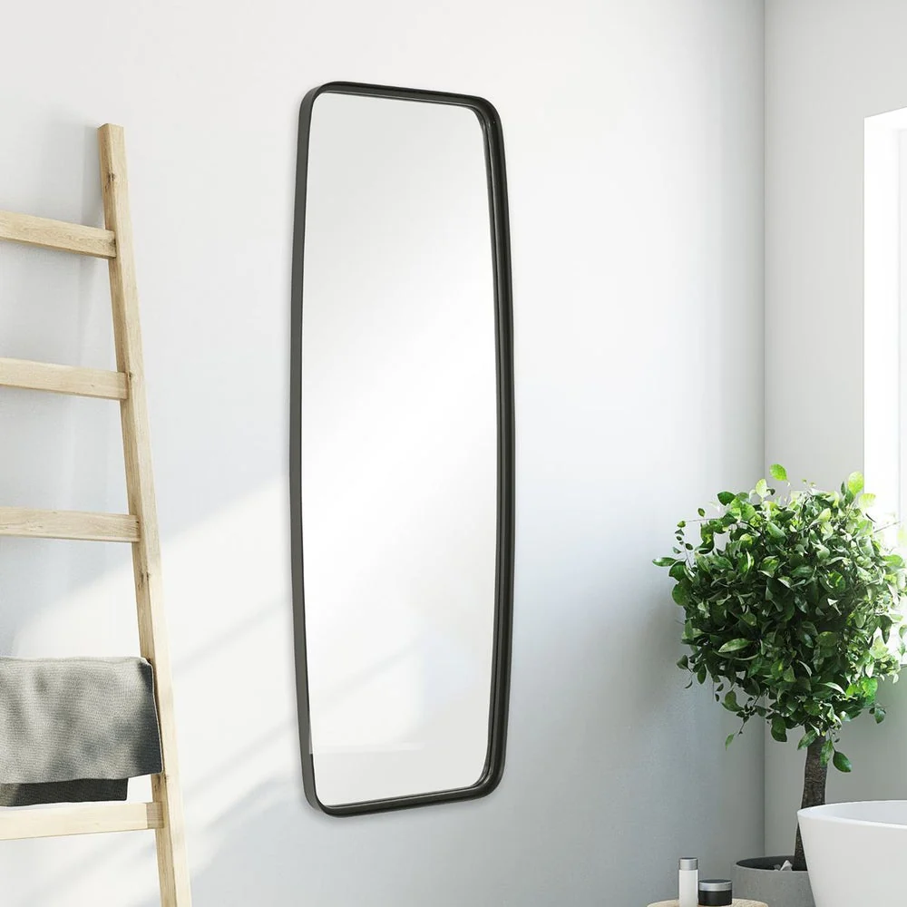 Casa Bella Living Rounded Corners Matte Black Metal Tubing Mirror - Image 6