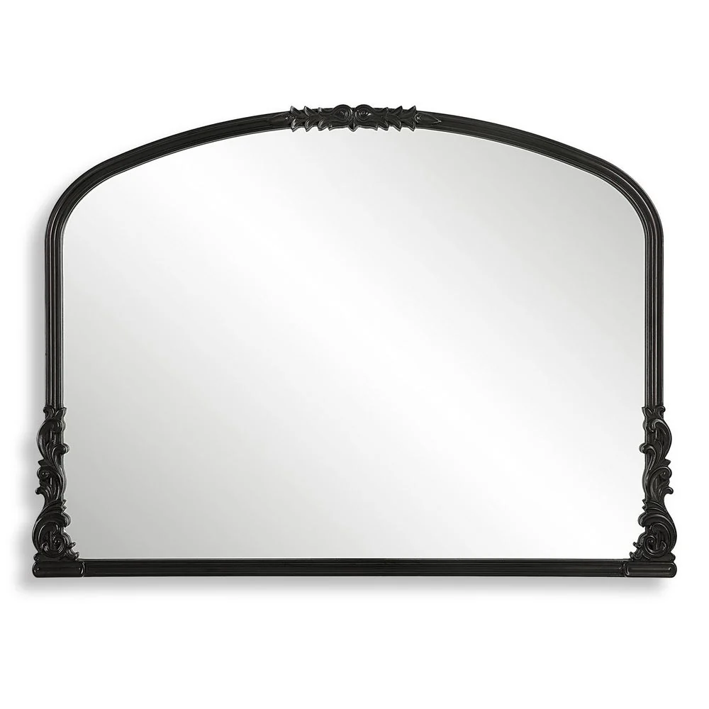 Casa Bella Living Satin Black Baroque Style Mirror - Image 2